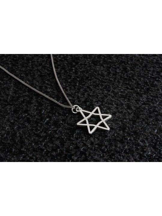שרשרת זהב חלול מגן דוד פשוט, מתנות חתונה יהודיות, ישר